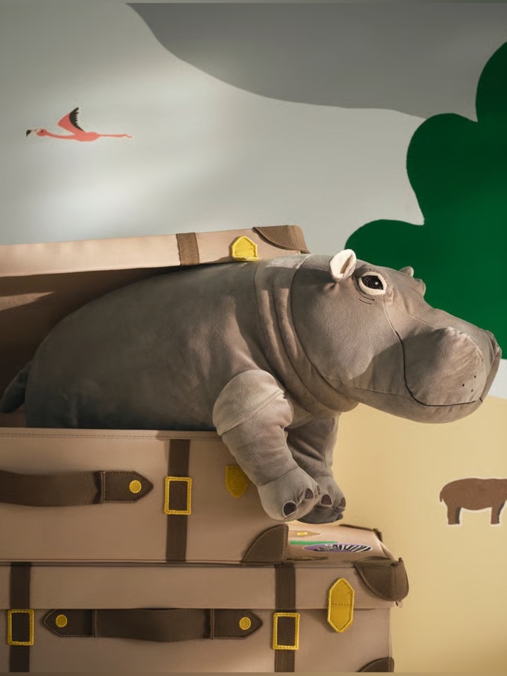 Gray Plush Hippopotamus Soft Toy